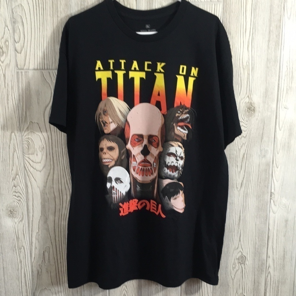 Attack on Titan Final Season Black Graphic Tee Mens XL Ripple Junction